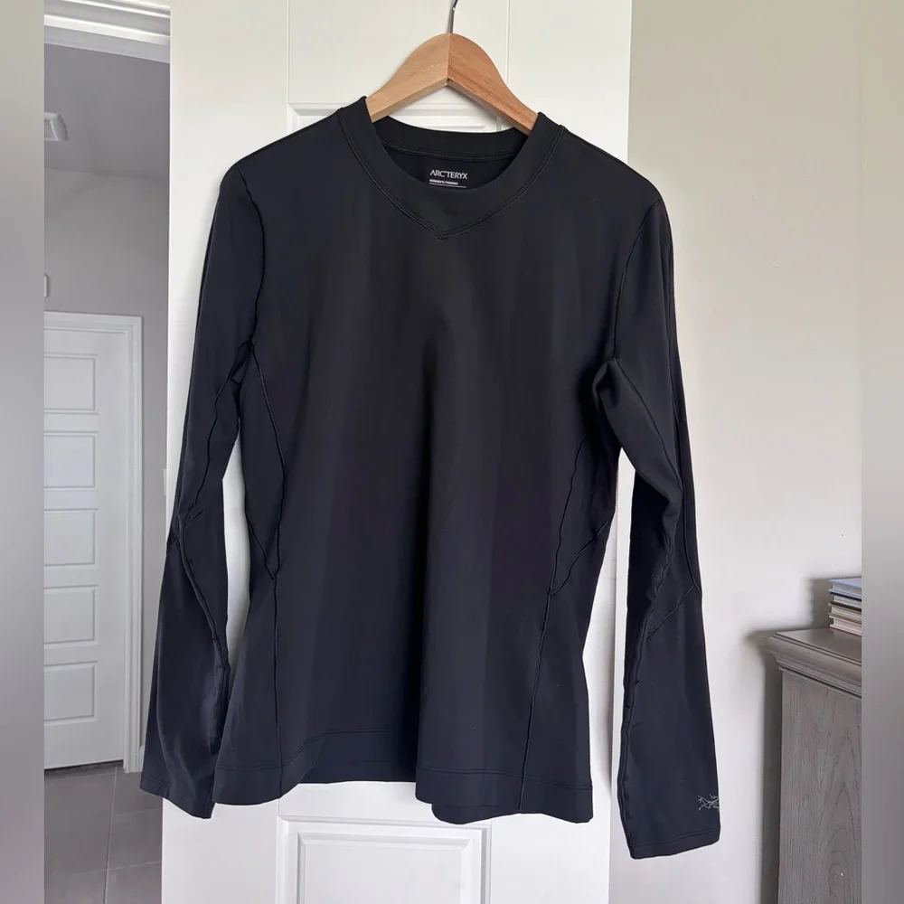 Arc'teryx Rho Merino Women's Size L Black Long Sleeve Crew Polyester - Picture 2 of 9